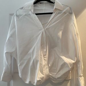 Zara white blouse with tie